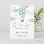 Omhoog en weg | Baby shower heteluchtballon Kaart (Staand voorkant)