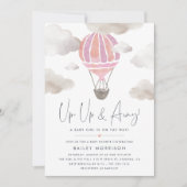 Omhoog en weg | Baby shower heteluchtballon Kaart (Voorkant)