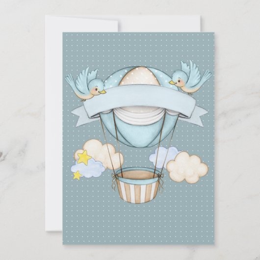 omhoog en weg baby shower UITNODIGING (Achterkant)