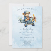 Omhoog en weg! Baby shower van de teddybeer Kaart (Voorkant)