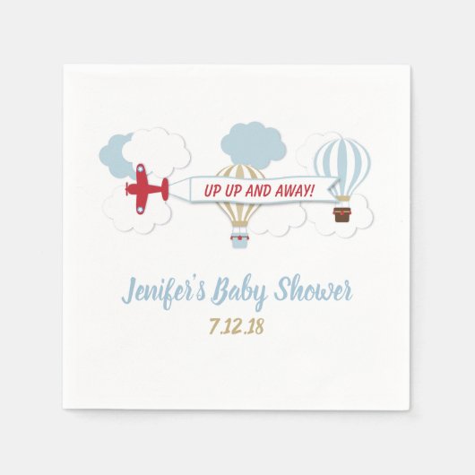 Omhoog en weg Baby showers servetten (Voorkant)