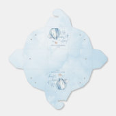 Omhoog en weg! Blauwe heteluchtballon Baby shower Bedankdoosjes (Uitgevouwen)