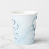 Omhoog en weg! Blauwe heteluchtballon Baby shower Papieren Bekers (Links)