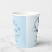 Omhoog en weg! Blauwe heteluchtballon Baby shower Papieren Bekers (Rechts)