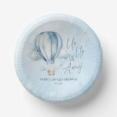 Omhoog en weg! Blauwe heteluchtballon Baby shower Papieren Kommen (Voorkant)