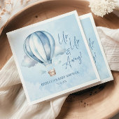 Omhoog en weg! Blauwe heteluchtballon Baby shower Servet