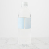 Omhoog en weg! Blauwe heteluchtballon Baby shower Waterfles Etiket (Achterkant)
