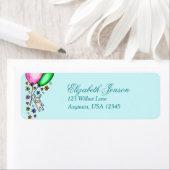 Omhoog en weg Bunny Rabbit met ballonnen Etiket (Insitu)