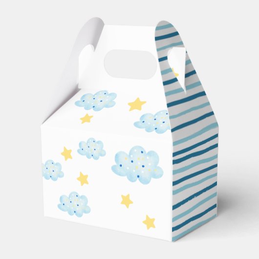 Omhoog en weg Geel Blauw Vliegtuig Favor Box Bedankdoosjes (Achterkant)