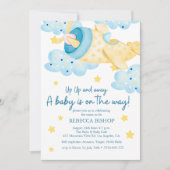 Omhoog en weg Geel Vliegtuig Baby Jongen Douche Kaart (Voorkant)