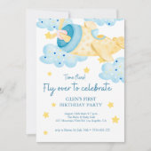 Omhoog en weg Geel Vliegtuig Verjaardagsjongen Kaart (Voorkant)