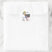 Omhoog en weg Girl Hero Ronde Sticker (Tas)