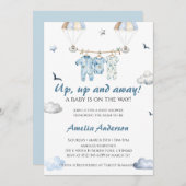 Omhoog en weg | grillig Baby shower met heteluchtb Kaart (Voorkant / Achterkant)