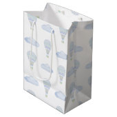 Omhoog en weg Hete Luchtballon Baby shower Medium Cadeauzakje (Voorkant Gekanteld)