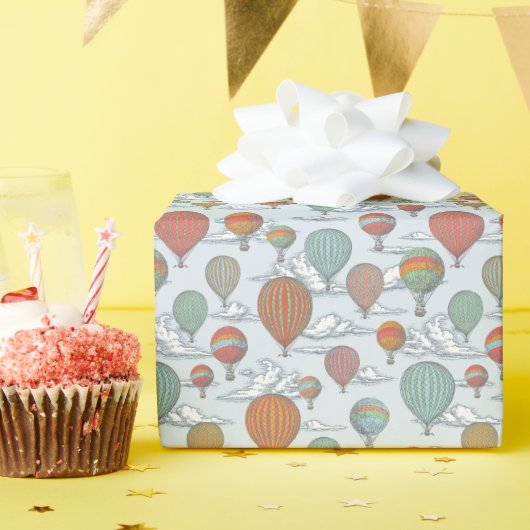 Omhoog en weg  Hete Luchtballon Cadeaupapier (Verjaardagsfeest)