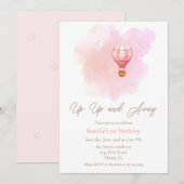 Omhoog en weg hete luchtballon eerste verjaardag m kaart (Voorkant / Achterkant)