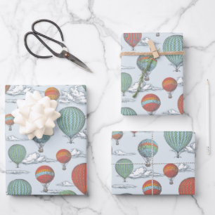 Omhoog en weg  Hete Luchtballon Inpakpapier Vel