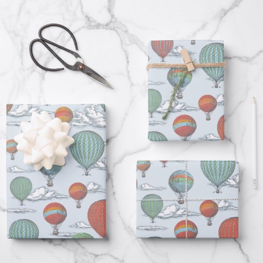 Omhoog en weg  Hete Luchtballon Inpakpapier Vel (Voorkant)