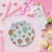 Omhoog en weg  Hete Luchtballon Papieren Bordje (Feest)