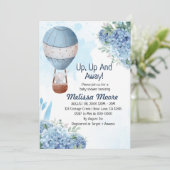 Omhoog en weg jongen hete luchtballon olifant kaart (Staand voorkant)