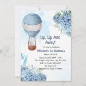 Omhoog en weg jongen hete luchtballon olifant kaart (Voorkant)