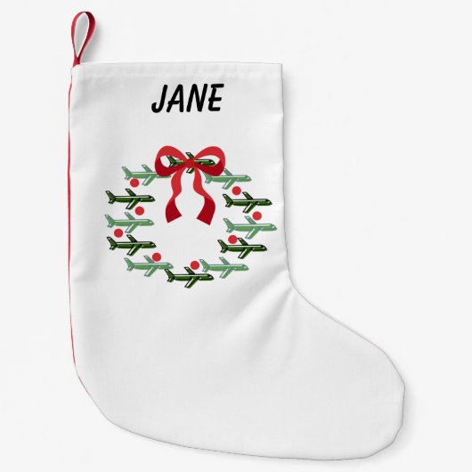 Omhoog en weg krans kous kleine kerstsok (Voorkant)