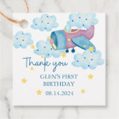 Omhoog en weg Paarse Vliegtuig Dank u Bedankjes Labels (Voorkant)