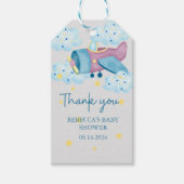 Omhoog en weg Paarse Vliegtuig Dank u Cadeaulabel (Voorkant)