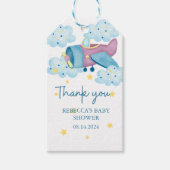 Omhoog en weg Paarse Vliegtuig Dank u Cadeaulabel (Voorkant)