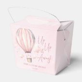 Omhoog en weg! Roze Hete Luchtballon Baby shower Bedankdoosjes (Achterkant)