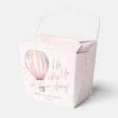 Omhoog en weg! Roze Hete Luchtballon Baby shower Bedankdoosjes (Voorkant Zijde)