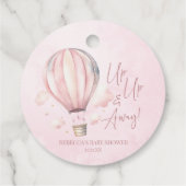Omhoog en weg! Roze Hete Luchtballon Baby shower Bedankjes Labels (Achterkant)