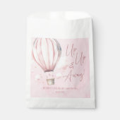Omhoog en weg! Roze Hete Luchtballon Baby shower Bedankzakje (Voorkant)