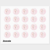 Omhoog en weg! Roze Hete Luchtballon Baby shower Ronde Sticker (Vel)