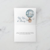Omhoog en weg! Teddy Bear Balloon Baby shower Bedankkaart (Binnen)