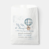 Omhoog en weg! Teddy Bear Balloon Baby shower Bedankzakje (Voorkant)