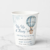 Omhoog en weg! Teddy Bear Balloon Baby shower Papieren Bekers (Achterkant)