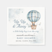 Omhoog en weg! Teddy Bear Balloon Baby shower Servet (Voorkant)