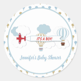 Omhoog en weg/ Vliegtuig Baby shower Stickers