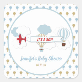 Omhoog en weg/ Vliegtuig Baby shower Stickers