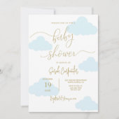 Omhoog in de wolken Baby shower Boy Kaart (Voorkant)