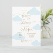 Omhoog in de wolken Baby shower Boy Kaart (Staand voorkant)