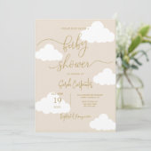 Omhoog in de wolken Neutraal Baby shower Kaart (Staand voorkant)