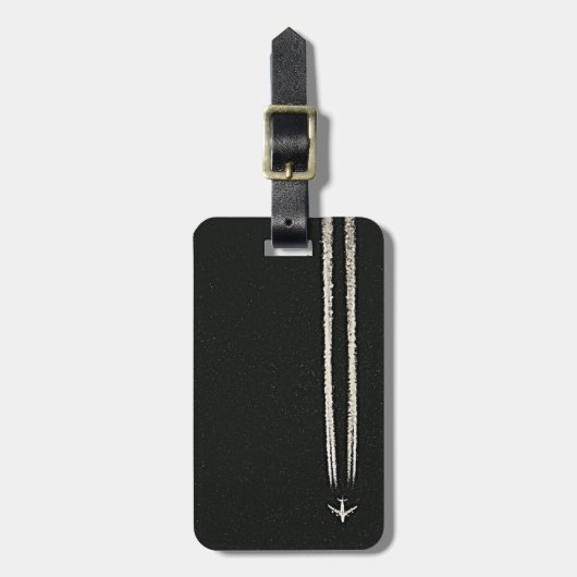 Omhoog in het luchtgedeelte van het vliegtuig met  bagagelabel (Voorkant verticaal)