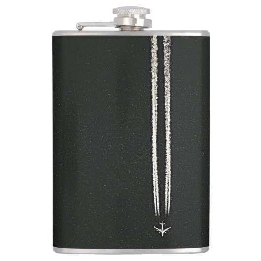 Omhoog in het luchtgedeelte van het vliegtuig met  heupfles (Voorkant)