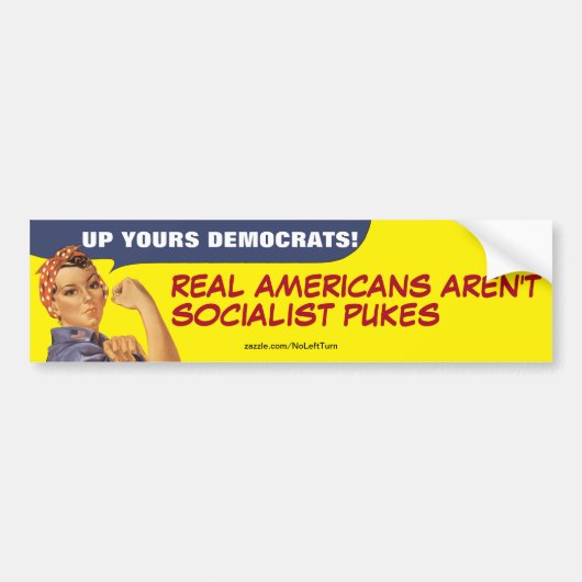 Omhoog Joost-democraten Echte Amerikanen zijn niet Bumpersticker (Voorkant)