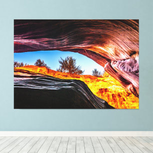 Omhoog kijken in Peekaboo Canyon Canvas Afdruk