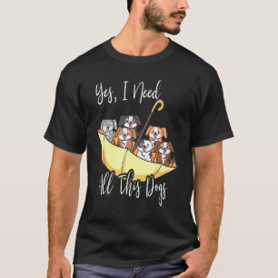Omhoog met het vrouwelijk dier gevulde paraplu t-shirt