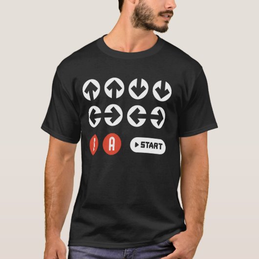 Omhoog naar links rechts door een Start Cheat Code T-shirt (Voorkant)