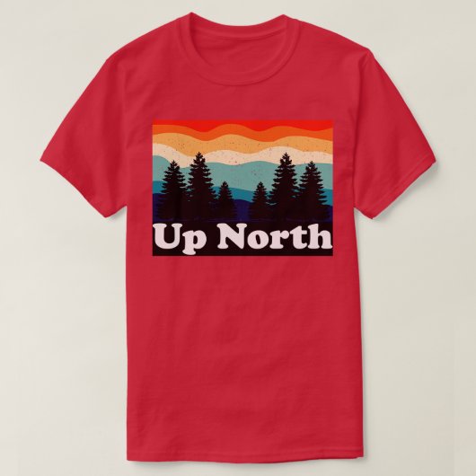 Omhoog Noord Retro T-shirt (Design voorkant)